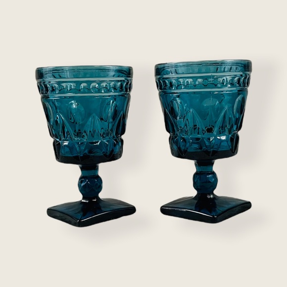 Vintage Water Goblet Park Lane Blue by Colony - Picture 6 of 6